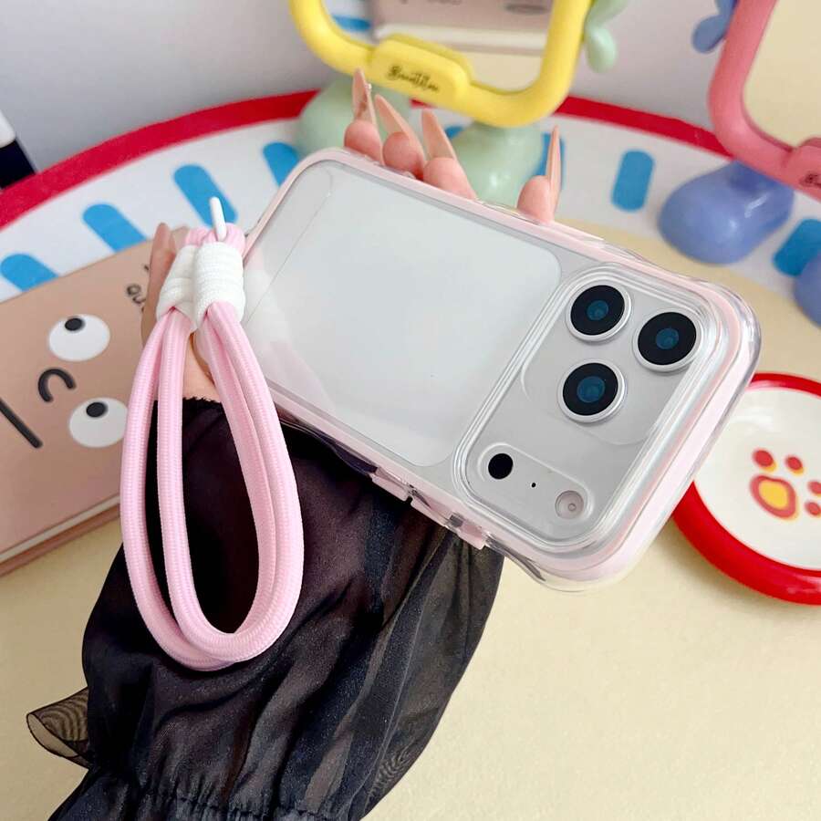Keychain,Lanyard 2pcs 2-In-1 Minimalist Wave Design Phone Case + Cute Braided Lanyard Full Body Shockproof Protector Compatible With Iphone 17 Pro Max 17 Pro Air