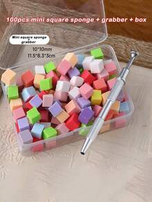 100 pièces Mini blocs d'éponge avec pince à épiler 4 griffes, éponge de dégradé de couleur pour nail art, outils de dégradé de vernis à ongles, éponge de coloration dégradé manucure et gel, outils de gel de vernis à ongles dégradé - Multicolore - Voir 13