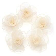 5pcs Burnt Edge Mesh Flower, 4.5cm 3D Floral Decor, For DIY Brooch, Bag Decoration, Wedding Corsage, Wristband, Necklace Flower, Clothing Accessories - Net Flower - View 16