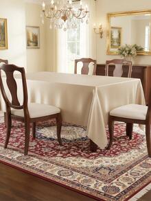 1pc Solid Color Satin Tablecloth, Must-Have For Dates! Cream Color Tablecloth In Ins Style, Solid Color Soft And Elegant, Living Room Tea Table Cover, Gray, Black, Champagne, White - Champagne - View 7