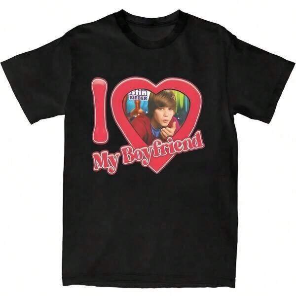 Unisex Adult T-ShirtGraphic-Shirt Cotton Tees Size PlusI Love Justins Biebers T Shirt Men Women's Cotton Leisure T-Shirts Crew Neck Tees Short Sleeve Clothing ,Y2K, Shirt Men,Summer TopsSoft Cotton, Casual Daily Wear,Lightweight, Breathable Fabric,Cute , Perfect For Vacation,Blusas Para Mujer,Playeras De Mujer