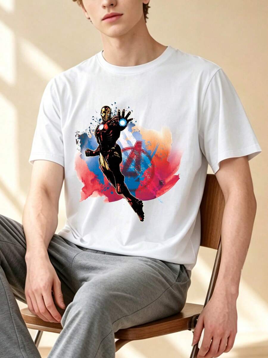 Áo thun hợp tác cùng Marvel này có thiết kế poster Iron Man theo phong cách màu nước, với những đường nét không đều. Được làm từ chất liệu cao cấp, đây là lựa chọn lý tưởng cho mùa hè - đa năng, thiết thực, thoải mái và dễ phối đồ. Có thể mặc riêng hoặc phối lớp, phù hợp cho mọi mùa. Hoàn hảo cho mùa hè, trại hè, kỳ nghỉ, mặc hàng ngày và thể thao. - trắng - Xem 1