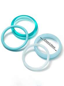 4pcs/Set Blue Tone Bracelet Set, Fashionable Bracelet For Spring/Summer Outing, Jewelry Set For Teenagers - Style 1 - View 4