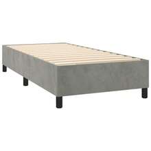 vidaXL Struttura letto a molle, letto imbottito per camera da letto, struttura letto con rete a doghe e gambe di supporto, letto singolo per camera da letto, velluto grigio chiaro 80x200cm - Grigio Chiaro - Visualizzare 4