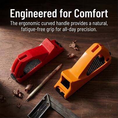 Dụng cụ bào gỗ cầm tay, thân nhựa, dũa cạnh gỗ, dụng cụ cạo gờ cho thạch cao, gỗ, kim loại, làm mịn cạnh đồ thủ công DIY - Màu đỏ