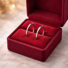 Pair Of 2mm Silver Wedding Rings For Dating, Valentine's Day, Couple, Commitment, Luxury - 銀色 - 查看 4