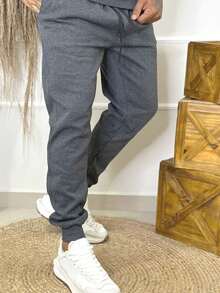 Men's Cotton Winter Fleece Set - Pants/Sweatshirt - Grey - View 6