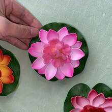 5pcs Lifelike Artificial Lotus Flowers With Green Leaves - Durable EVA Material, Suitable For Pond, Fish Tank, Bathtub, Fountain And Home Garden Decor, Pond Decoration, Fake Lotus Flowers, Water Pool Fish Tank Decor - Happy Aquarium - View 10