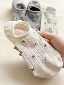 1/5/10/15/20 Pairs Gentle Bow Shallow Mouth Socks, Thin Summer Style Invisible Socks For Daily Wear - Multicolor - View 4