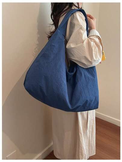 Túi đeo vai phong cách Hồng Kông cổ điển, túi đựng mỹ phẩm, túi xách thời trang bằng nylon dung tích lớn, túi đeo chéo đa năng, túi công sở/du lịch.