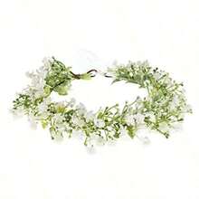 QY- Bridal Flower Crown Women Rose Floral Headband Maternity Photo Prop Baby Shower Leaf Hair Wreath B-White -3788 - Trắng - Xem 1