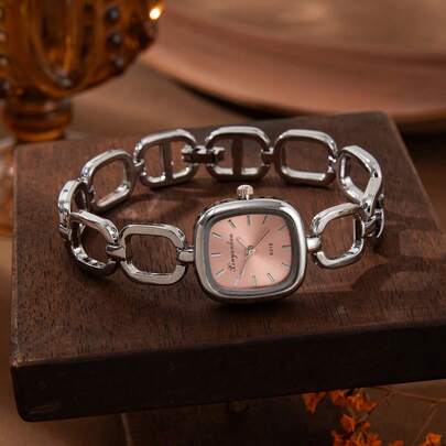 xinyunkou Đồng hồ đeo tay sang trọng kiểu Pháp mặt vuông, dây đeo hình móng ngựa, đồng hồ nữ mới, dây vàng tích hợp máy quartz với phụ kiện cao cấp.