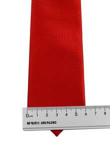 ZLQ&GOU Bộ 5 món màu đỏ lễ hội bằng polyester, bao gồm cà vạt, nơ, khăn cài túi áo, khuy măng sét và ghim cài ve áo, thích hợp cho đám cưới, tiệc tùng và làm quà tặng. - Đỏ - Xem 3