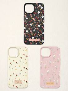 3 件套花卉印花手机壳，兼容 和 Galaxy，采用甜美、浪漫、可爱的粉色、白色、玫瑰红配色设计，特别适合年轻女性。 - 彩色 - 查看 48