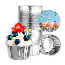 Silver Metallic Cupcake Liners 50pcs For Baking Muffins Cupcakes - View 1