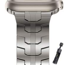 1条不锈钢表带，兼容 Ultra 2，尺寸49mm、46mm、44mm、42mm，金属表链，适用于 Series 11、10、9、8、7、6、SE、5、4、3、45mm表带，替换表带，超耐用表带，附赠表带调节器 - 42/44/45/46/49MM - 查看 14