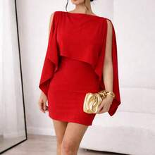 Evening Wedding Party Dress And Blouse Set - 紅色 - 查看 3