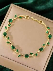 1pc Luxury Elegant High-End Personalized Multi-Color Zirconia Stone Bracelet, Suitable For Women's Daily Wear And Gift - Chain Bracelet - View 11
