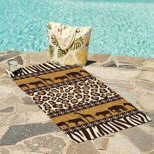 Khăn tắm biển họa tiết báo đốm và ngựa vằn, khăn tắm nhanh khô bằng sợi microfiber cho kỳ nghỉ hè, khăn mềm mại, thấm hút tốt, không bám cát, thích hợp cho bãi biển, hồ bơi, phòng tắm, du lịch, nhẹ, không phai màu, nhanh khô, phù hợp cho cả nam và nữ. - Nhiều màu 2 - Xem 4