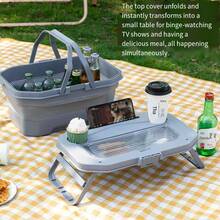 ZHGEE Foldable, Suitable For Outdoor Travel, Convenient To Carry, With Lid, Can Store Snacks, Fruits, Large Capacity Storage Basket, With Handle - Multicolor - View 5