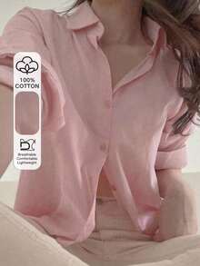 Women's Loose Casual Versatile Solid Color Blouse,Fall Clothes Long Sleeve Top - Amarillo - Ver 9