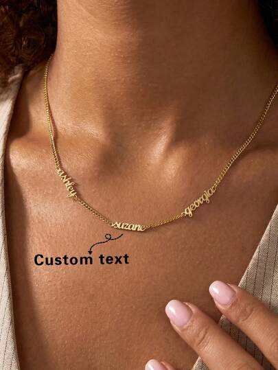 1 pieza Collar personalizado con múltiples nombres, collar colgante con varios nombres, collar con nombre de familia, collar con nombre de amigo, regalo del Día de la Madre, regalo de Navidad, letra, grabado, decorativo, elegante, moderno, personalizado, único, regalo familiar, regalo ideal para él, regalo ideal para ella, hijo, hija