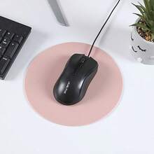 7.7 Inch Diameter Solid Color Anti-Stain Mini Mouse Pad, 0.04 Inch Thickness, Low Velvet Backing, General Quality With Slight Odor. Please Refer To Actual Size. - Round - View 4