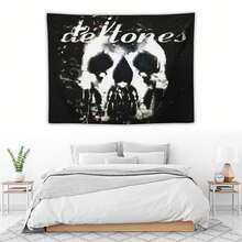 1PC Deft-Ones Metal Band Album Tapestry Wall Decoration, Art Home Decoration Suitable For Bedrooms, Living Rooms, Balconies - For Fans, Providing Unique Gifts, Room Flags And Door Curtains Decoration Background Arrangement - 1PC - 查看 5