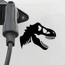 1PC, 2D Flat Sticker, Dinosaur Car Decal – Funny Dino Vinyl Car Decals– Black Cartoon Design For Car Window, Laptop, Wall – Waterproof & Removable 2D Flat Sticker Vinyl - A - View 3