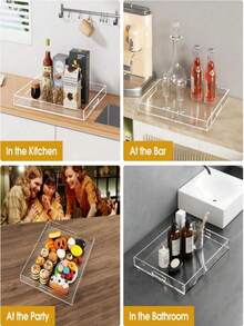 1 Khay acrylic cao cấp trong suốt, dùng đựng trái cây, đồ dùng trong khách sạn và gia đình, hộp đựng mỹ phẩm bằng acrylic. - Trong sáng - Xem 3