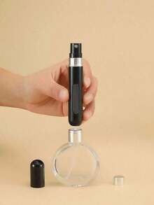 6ml Refillable Perfume Atomizer Mini Portable Spray Bottle - Leakproof Empty Pump Case For Travel Outgoing Daily Use Fine Mist Fragrance Dispenser Fit Purse Pocket Random Color - 黑色 - 查看 4