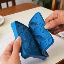 1PC Shark Ice Cube Tray, Shark Silicone Ice Mold, Reusable, Stackable, Flexible And Removable Tray, Suitable For Freezing, Whiskey, Cocktails, Perfect For Making Ice Cubes, Desserts, Parties, Fun And Unique Shark Creative Gift - Multicolor - View 7