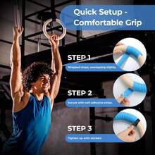 Wooden Gymnastic Rings With Straps Gym Rings Crossfit Gymnastics 28mm / 32mm - Azul - Ver 4