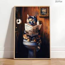 1 Fantasy Tortoiseshell Cat Canvas Printed Poster, Modern Wall Art Decoration Painting, Suitable For Coffee Shops, Homes, Bedrooms, Living Rooms, Kitchens, Bathrooms, Offices, Home Decoration, Decorating Houses, Bedroom Decoration, Wall Decoration, Ideal Choice For Friends To Give To Decoration Home - Multicolor - View 1