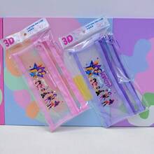 Hasbro 猎巫队双层网眼铅笔盒，透明卡通文具袋，化妆品收纳袋 - 彩色 - 查看 3