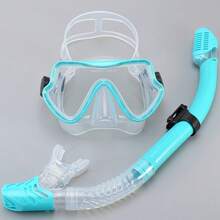 1 Set Panoramic Wide-Angle Adjustable Dry Snorkel Mask, Tempered Glass Anti-Leak Adult Snorkeling Diving Swimming Training Equipment, Professional Snorkel Set - Multicolor - View 24