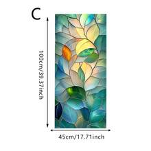 1/7片装绿色植物系列磨砂窗膜。绿色藤蔓、粉色花朵、蝴蝶图案。可移除防水PVC静电吸附膜。适用于客厅、卧室、浴室玻璃门及家居装饰，保护您的隐私。 - 多色 - 查看 15