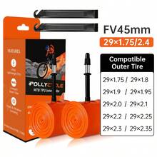 2pcs Pollycycle Mountain Bike Inner Tubes, 26/27.5/29 Inch MTB, TPU Material Anti-Puncture, 45mm Presta Valve, Oxidation Resistant - Multicolor - View 6
