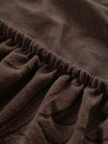 1 Peça Capa de Almofada de Assento de Sofá Jacquard de Cor Sólida, Jacquard de Alta Elasticidade à Prova de Poeira e Sujeira, Antiderrapante, Removível e Lavável para Quarto, Escritório, Sofá - Café - Visão 8