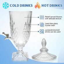 Glass Drink Dispenser With Ice – Beverage Dispenser For Juice, Water, Lemonade, Party & Home Use - B - View 6