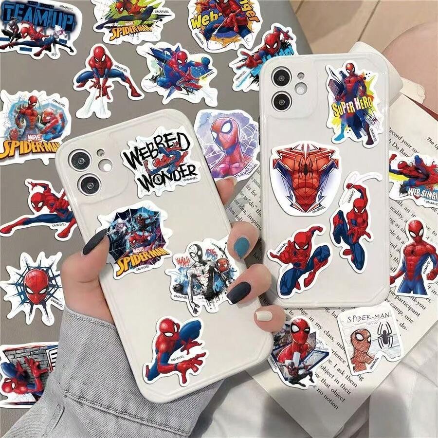 Bộ 50 miếng dán [Người Nhện Phong Cách Graffiti Không Gian] Màu Đỏ Và Xanh Dương Cực Ngầu, Nhãn Dán Anh Hùng Chính Hãng Marvel, Quà Tặng Sinh Nhật, Quà Tặng Năm Mới, Quà Tặng Ngày Valentine, Quà Tặng Lễ Phục Sinh (Kiểu Ngẫu Nhiên) - Nhiều màu - Xem 1
