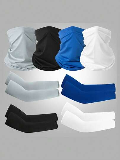 1 Set Face Mask & Arm Sleeve Combo, Summer Outdoor UV Protection, Dust-Proof Cycling Face Mask, Multifunctional Neck Gaiter, Suitable For Outdoor Activities & Cycling
