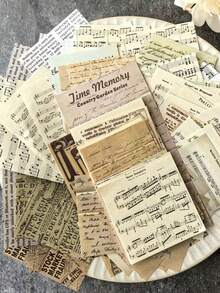 60pcs/Pack Vintage English Music Score Scrapbooking Decorative Papers - 1 Set - View 2