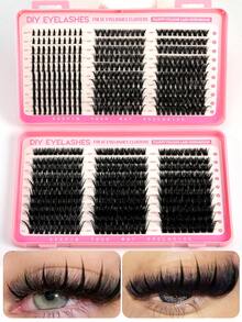 570片装睫毛嫁接套装，俄式睫毛嫁接套装，尖头单根睫毛，3D蓬松睫毛簇，D卷翘睫毛簇，10-18毫米DIY睫毛嫁接，6种款式睫毛簇，尖头单根睫毛，多种自然妆效，尖头/40D/60D/80D/100D可重复使用单段假睫毛，轻盈柔软，在家DIY睫毛嫁接，睫毛簇，单根睫毛，睫毛，假睫毛 - D - 查看 7