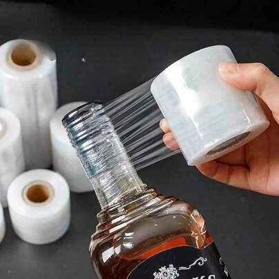 4 cuộn màng bọc co giãn, không cần ép nhiệt, thích hợp để niêm phong chai lọ, hũ và các vật chứa khác.