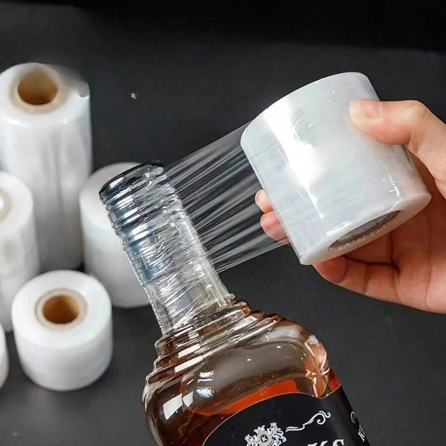 4 cuộn màng bọc co giãn, không cần ép nhiệt, thích hợp để niêm phong chai lọ, hũ và các vật chứa khác.