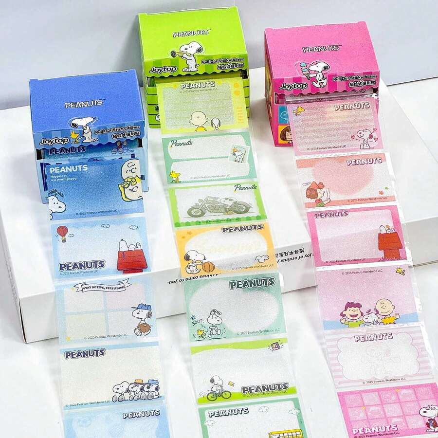 Hộp 126 tờ giấy ghi chú Snoopy có thể xé rời, thích hợp cho học sinh đánh dấu các điểm quan trọng, giấy ghi chú trong suốt, nhãn dán học sinh, sổ ghi nhớ văn phòng, quà tặng nhỏ. - Nhiều màu - Xem 1