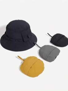 户外徒步露营钓鱼渔夫帽，男女通用速干防晒防水可收纳帽 - 灰色 - 查看 7