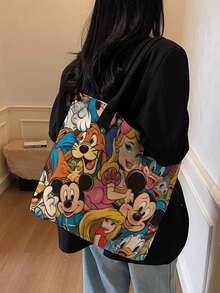 Disney 迪士尼米奇老鼠单肩包，米奇米妮帆布手提包，公主风，高品质可爱卡通单肩手提包，大容量轻便多功能手提包。采用柔软耐用的帆布材质，舒适结实，时尚清新的校园风，适合上学、通勤、购物、作为笔记本电脑包、电脑包、学生手提包、文具收纳包、女孩背包、帆布包。 - 多色 - 查看 2