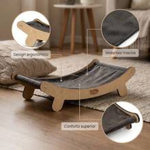 Cama para Gato Luxo Confortável Resistente e Quentinha Feita de MDF - Cama Marrom - Visão 4